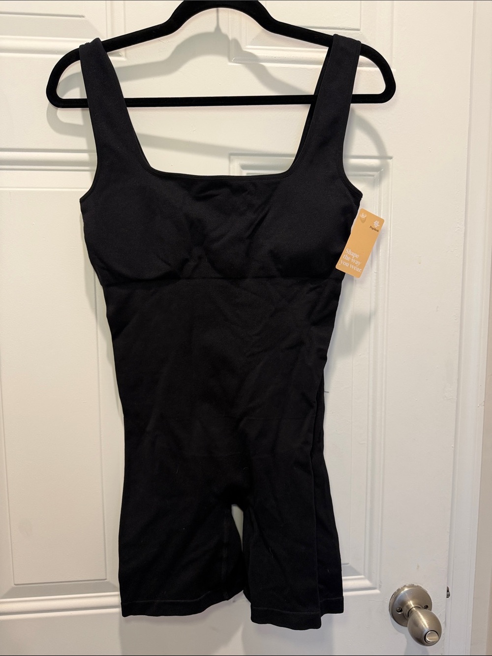 Black Women's Scoop-Neck Romper Bodysuit